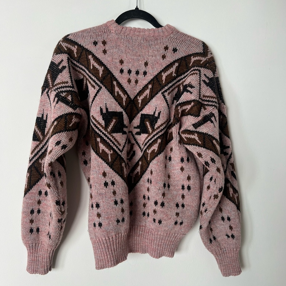Vintage Geometric 85% Wool Sweater Made In Peru Host Pick ๐ฅณ๐๐ - Picture 7 of 10
